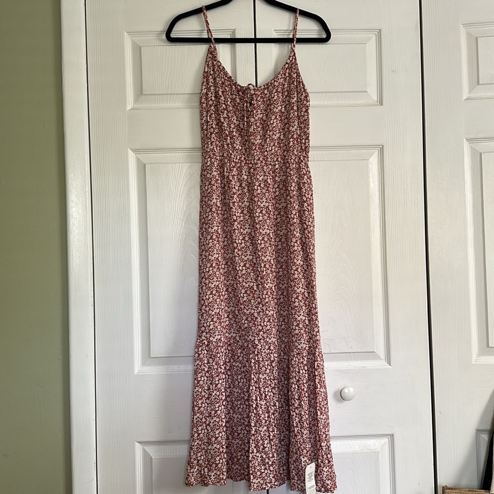 Abercrombie Floral Maxi Dress in Red and White